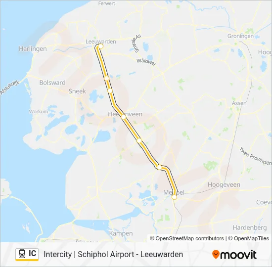 Trein IC lijnkaart