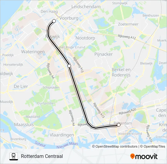 SNELBUS I.P.V. TREIN Train Line Map