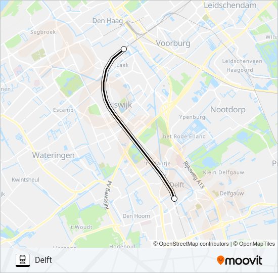 SNELBUS I.P.V. TREIN Train Line Map