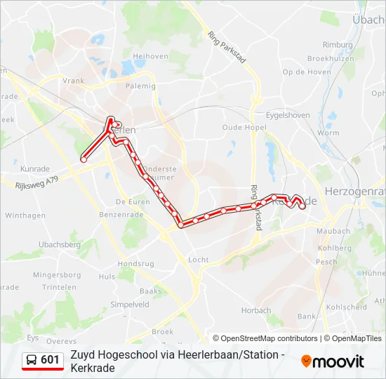 601 Bus Line Map