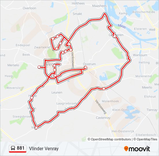 881 Bus Line Map