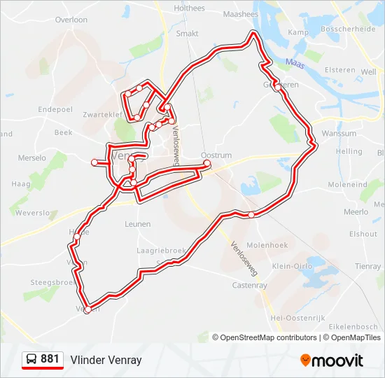 881 Bus Line Map