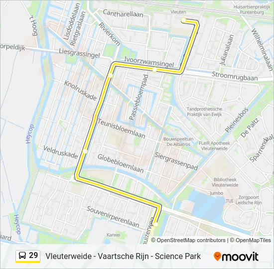 29 Bus Line Map