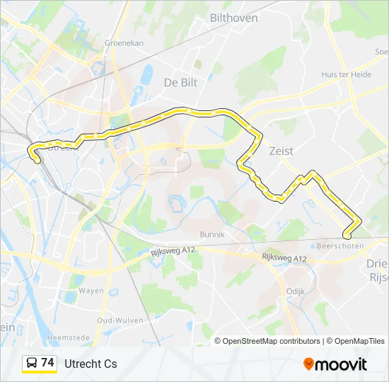 74 Bus Line Map