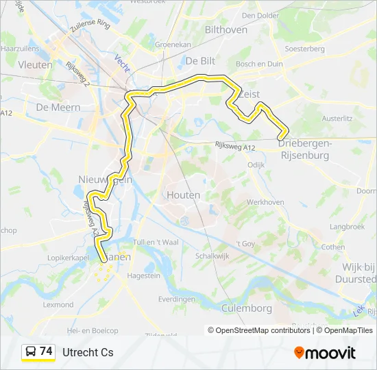74 Bus Line Map