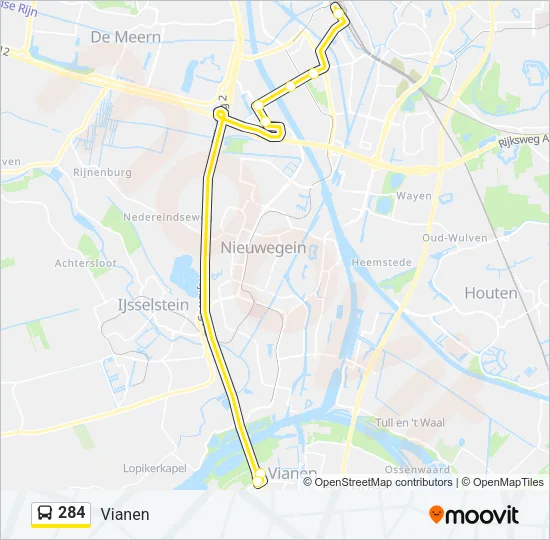 284 Bus Line Map