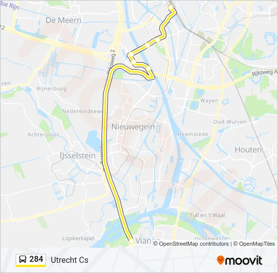 284 Bus Line Map
