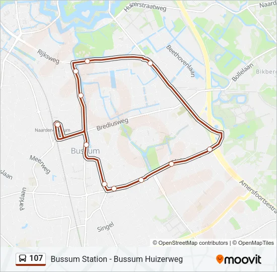 107 Bus Line Map