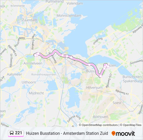 221 Bus Line Map