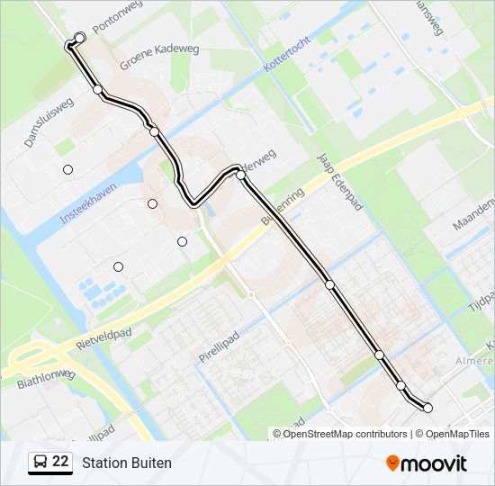 22 Bus Line Map