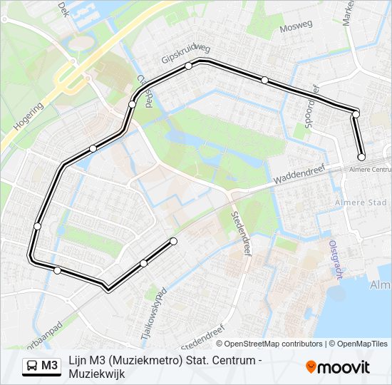 M3 Bus Line Map