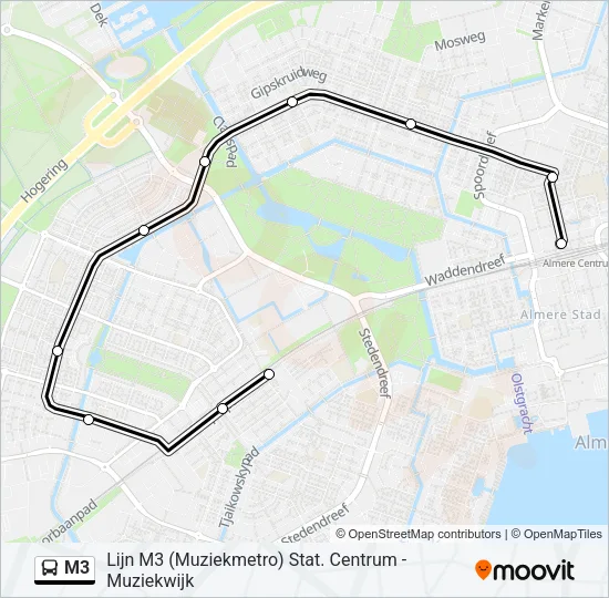 M3 Bus Line Map