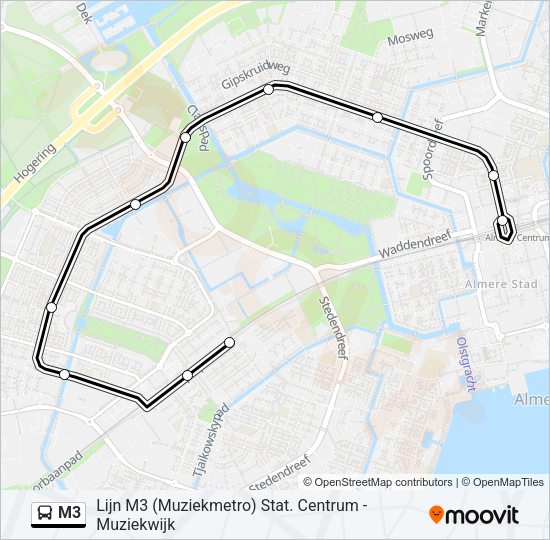 M3 Bus Line Map