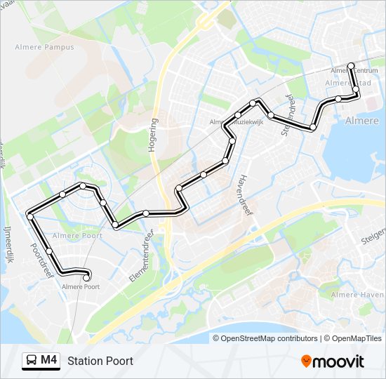 M4 Bus Line Map