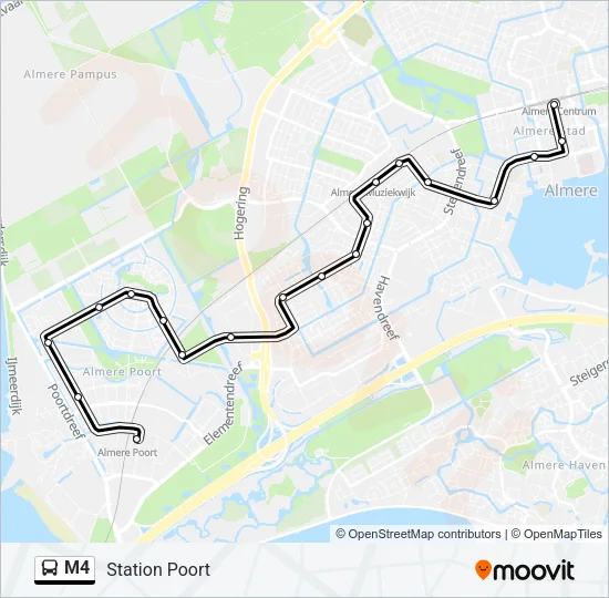 M4 Bus Line Map