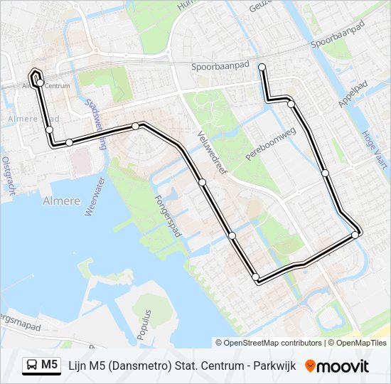 M5 Bus Line Map