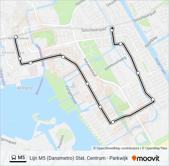M5 Bus Line Map