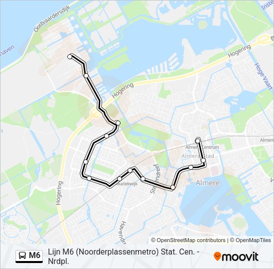 M6 Bus Line Map