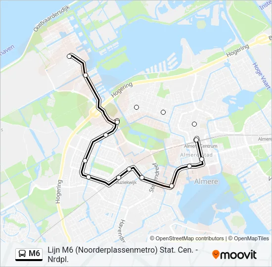 M6 Bus Line Map
