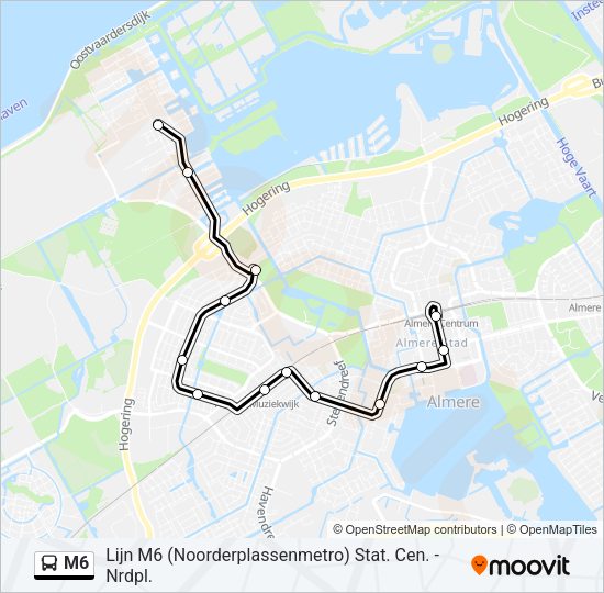 M6 Bus Line Map