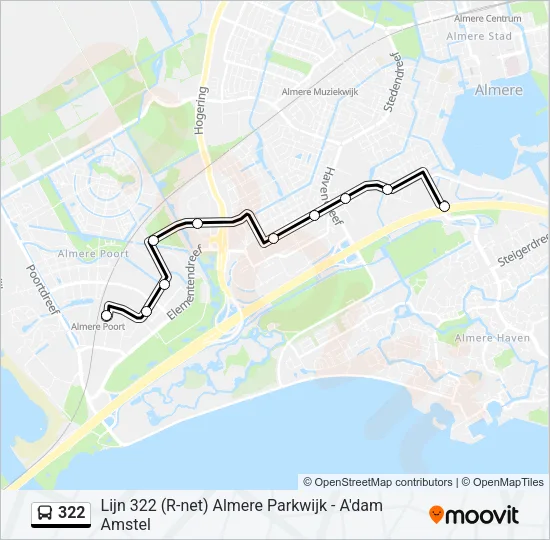 322 Bus Line Map