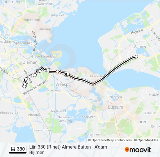 330 Bus Line Map