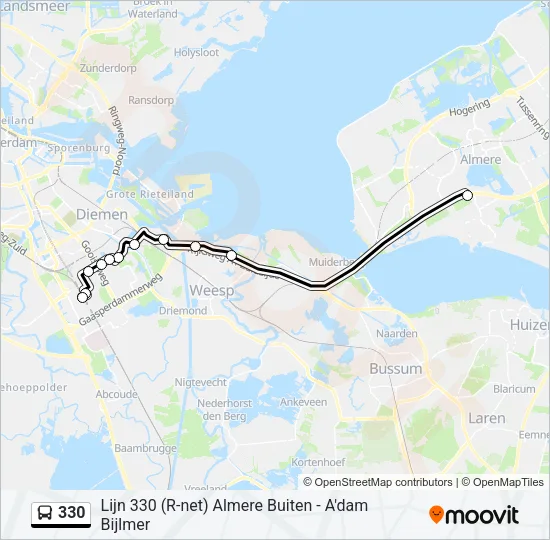 330 Bus Line Map