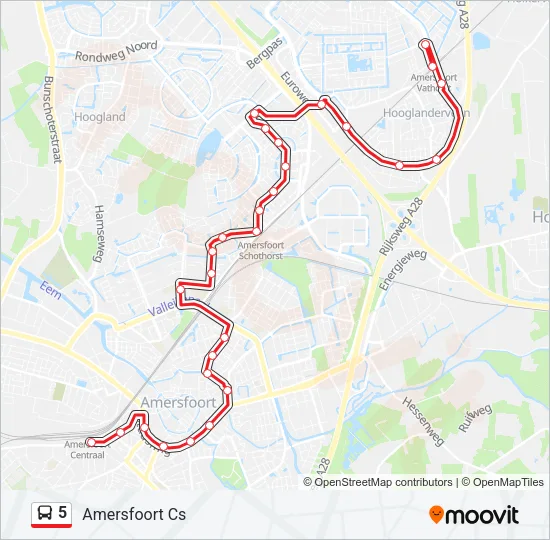 5 Bus Line Map