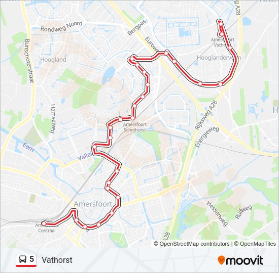 5 Bus Line Map