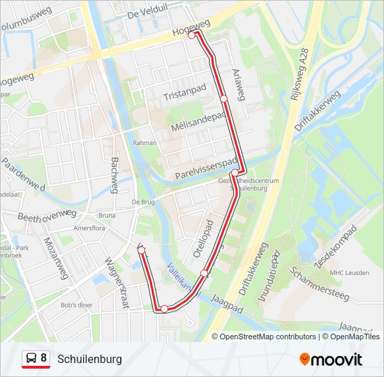 8 Bus Line Map