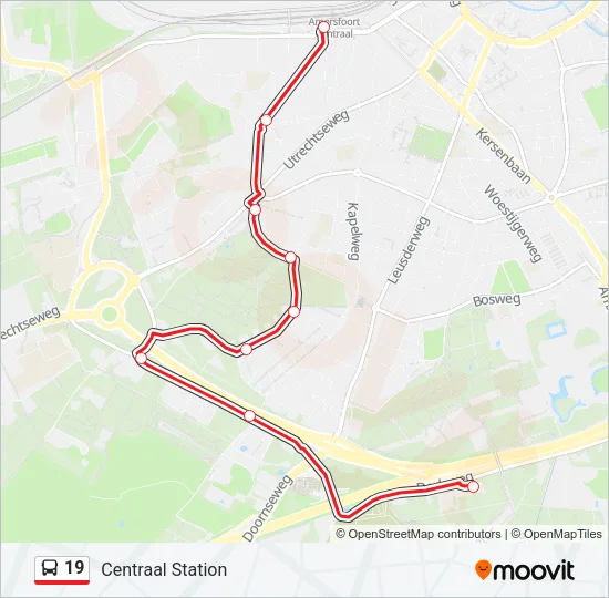 19 Bus Line Map