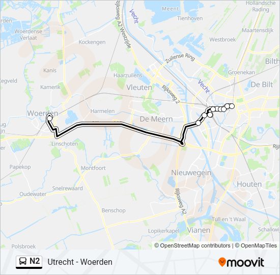 N2 Bus Line Map