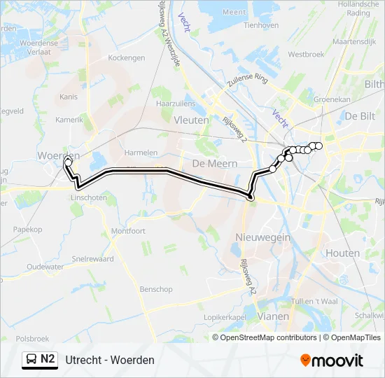 N2 Bus Line Map