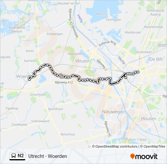 N2 Bus Line Map