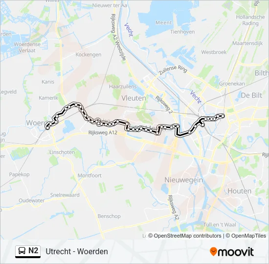 Buslinie N2 Karte
