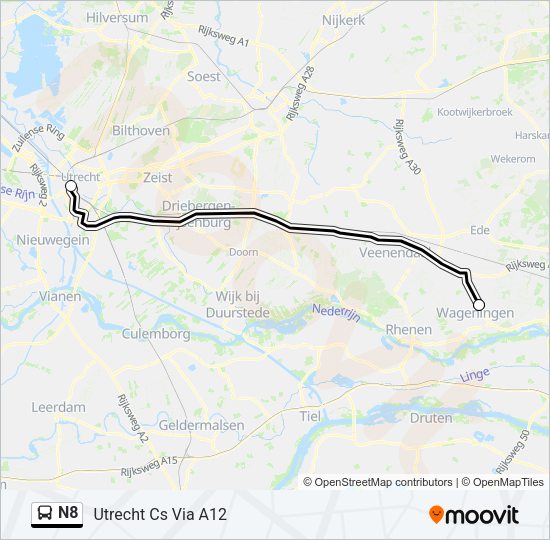 N8 Bus Line Map