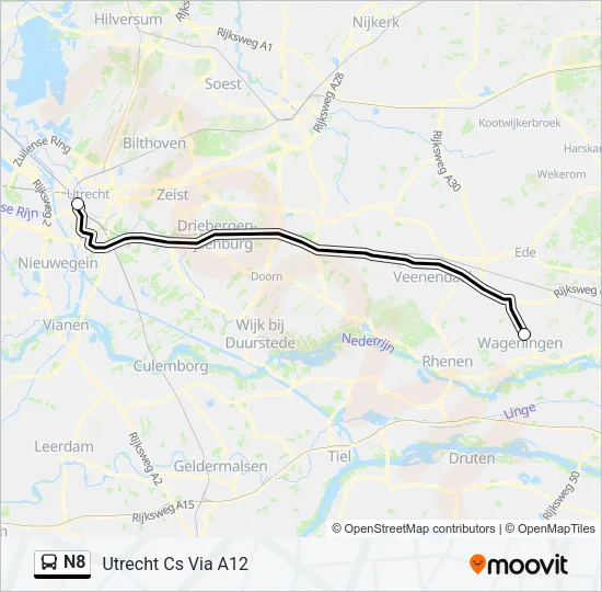 N8 Bus Line Map
