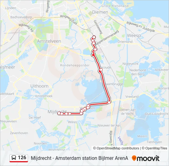 126 Bus Line Map