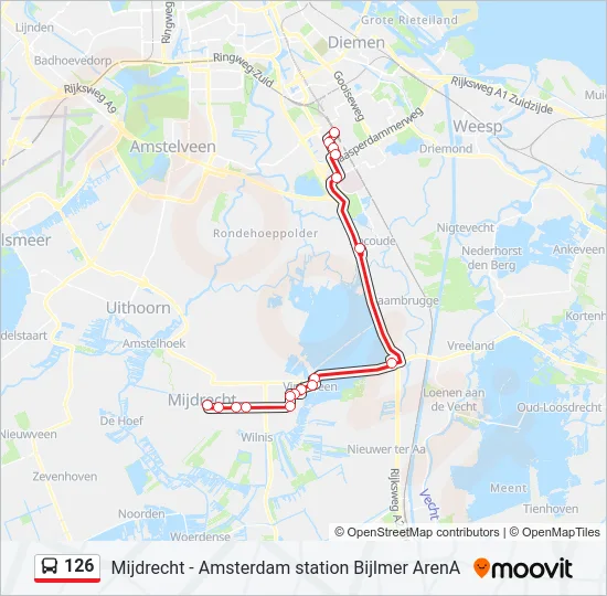 126 Bus Line Map