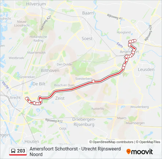 203 Bus Line Map