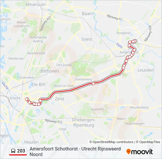 203 Bus Line Map