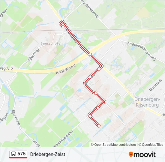575 Bus Line Map