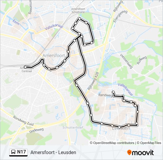 N17 Bus Line Map