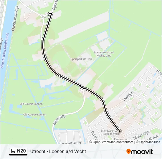N20 Bus Line Map