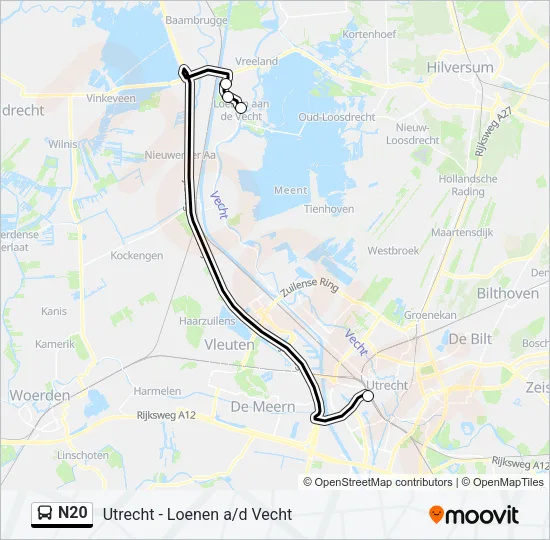 N20 Bus Line Map