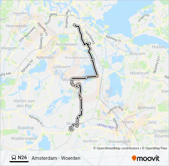 N26 Bus Line Map