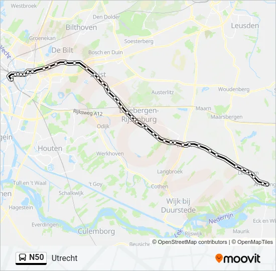 N50 Bus Line Map