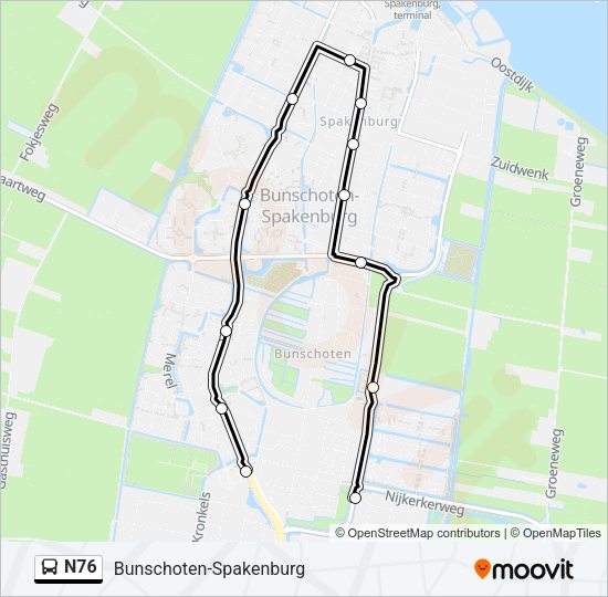 N76 Bus Line Map