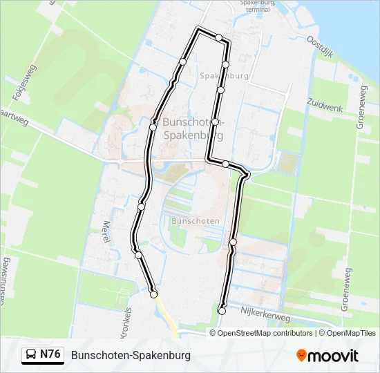 N76 Bus Line Map