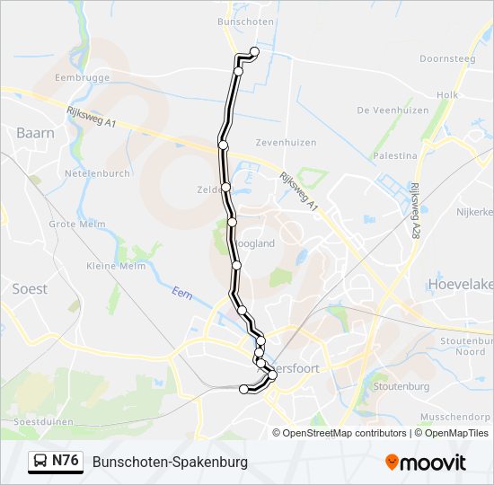 N76 Bus Line Map